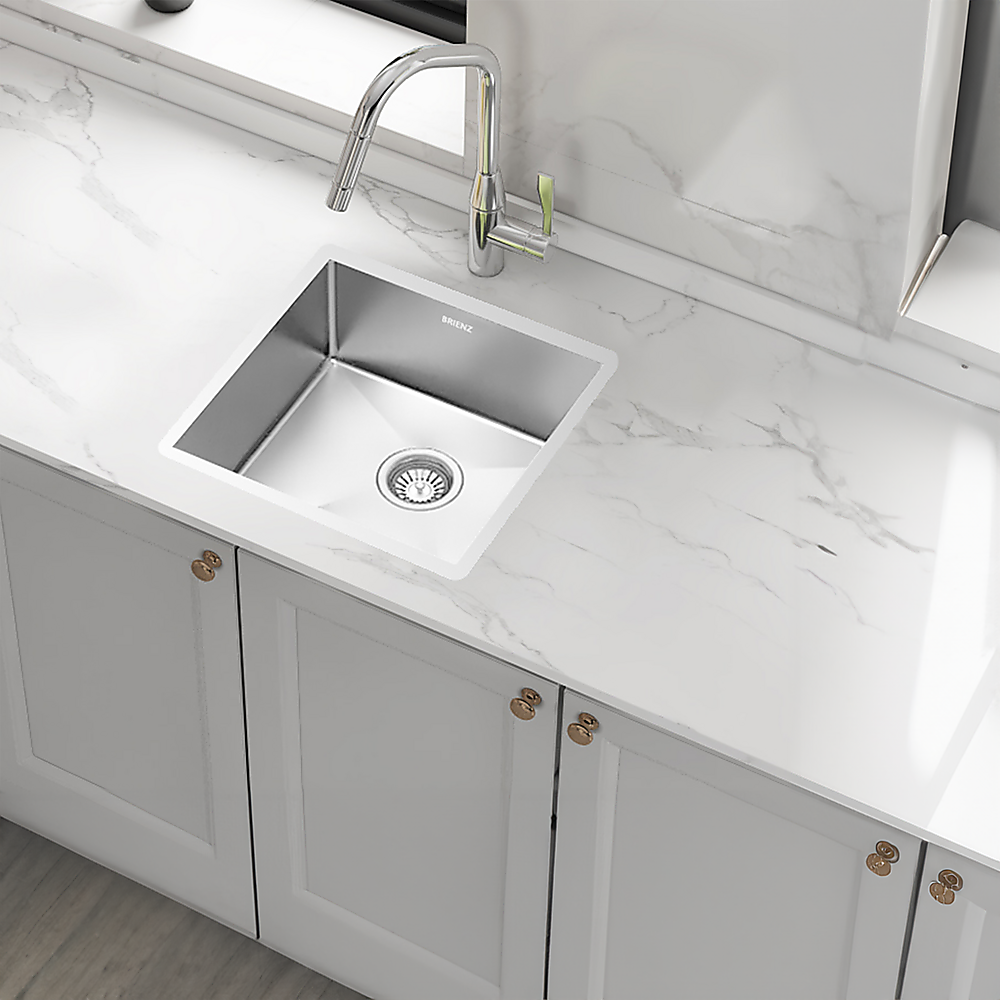 440x440mm Handmade 1.2mm 18 Gauge Stainless Steel Kitchen Laundry Sink with Waste