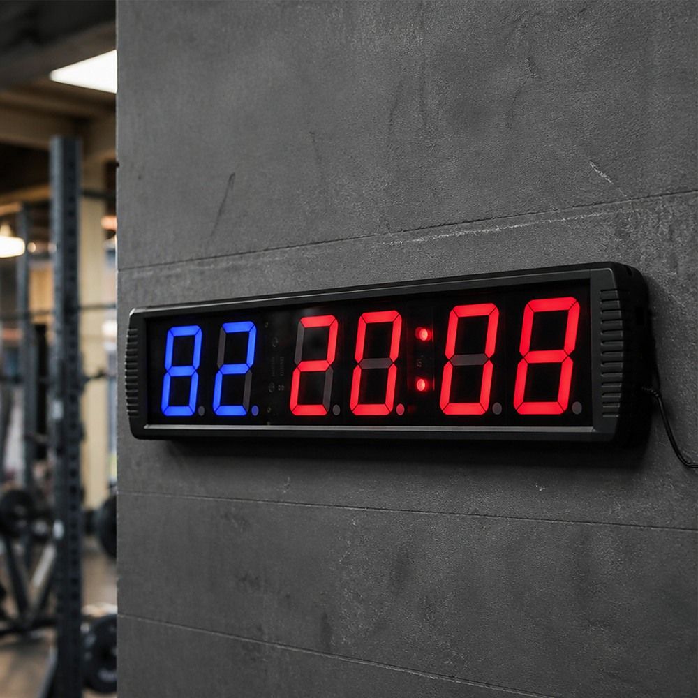 6 Digit Digital Timer Interval Fitness Clock LED Gym Display