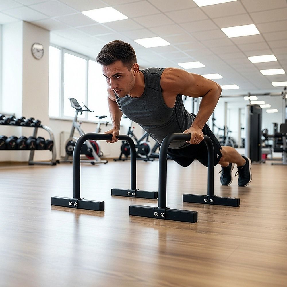 Steel Parallette Bars for Push Ups, Dips & Calisthenics Home Strength Training