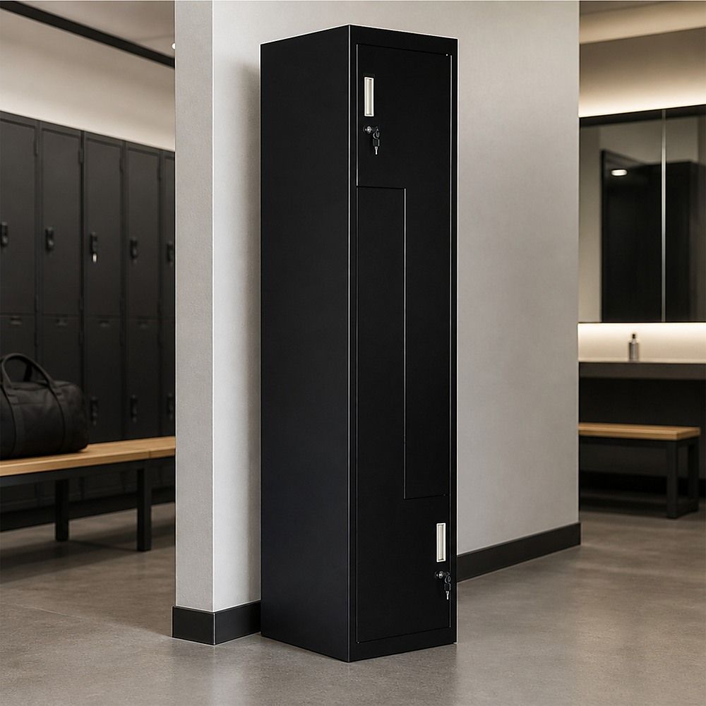 Black Two-Door L-shaped Office Gym Shed Storage Lockers