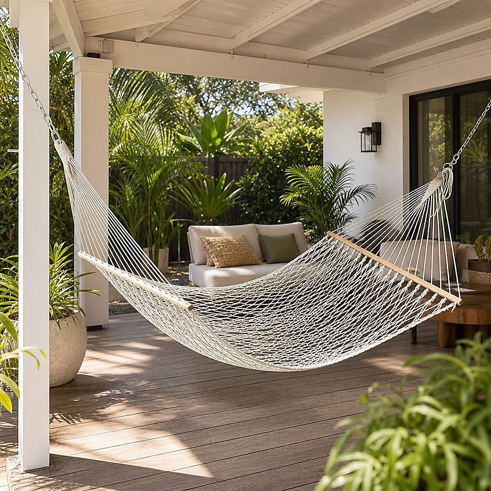 4m Traditional Cotton Rope Hammock with Hanging Hardware