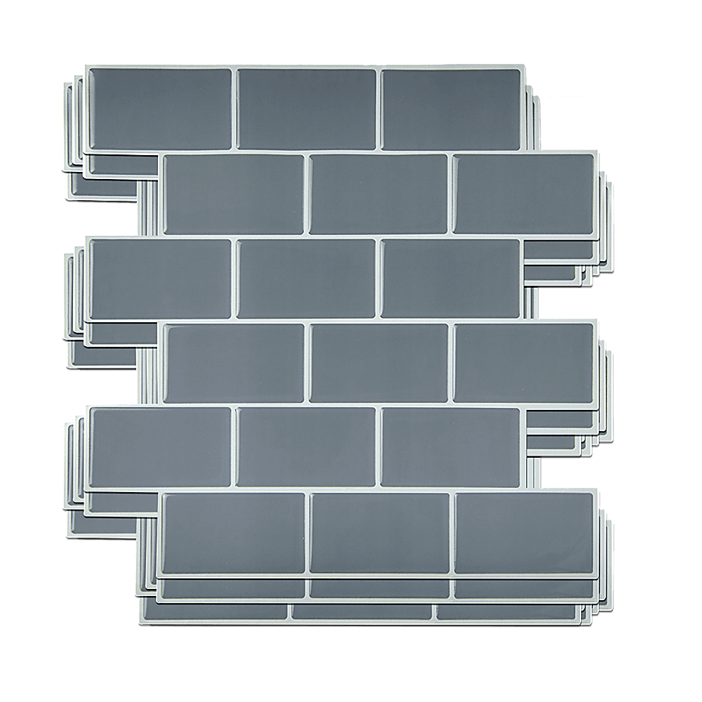 3D Peel and Stick Wall Tile Dark Grey 10 Sheets
