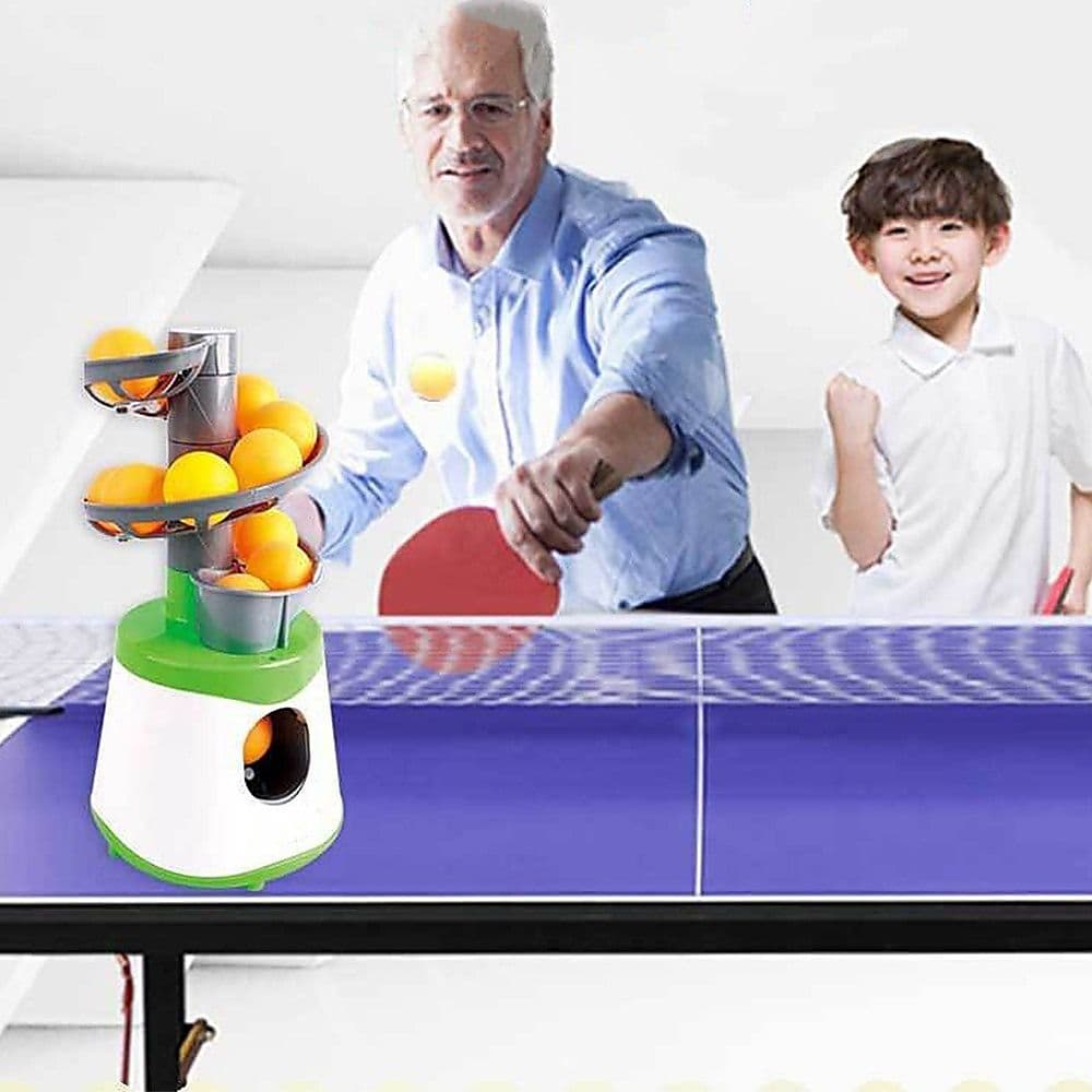 Table Tennis Automatic Ball Launcher Training Machine Lightweight Green and White