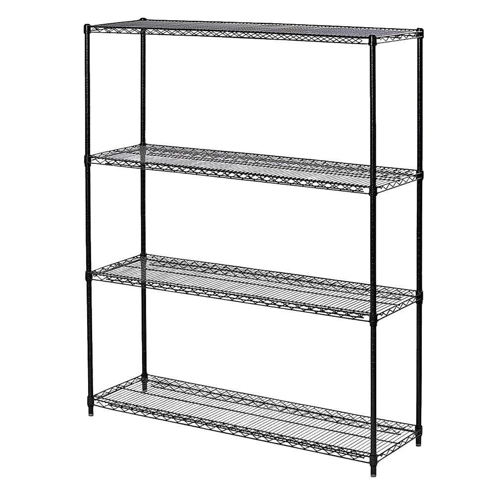 Wire Storage Rack – 120x60cm Black Shelving with Fixed Legs