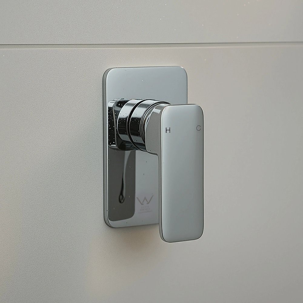 Single Square Shower Bath Mixer Tap Bathroom WATERMARK Approved in Chrome