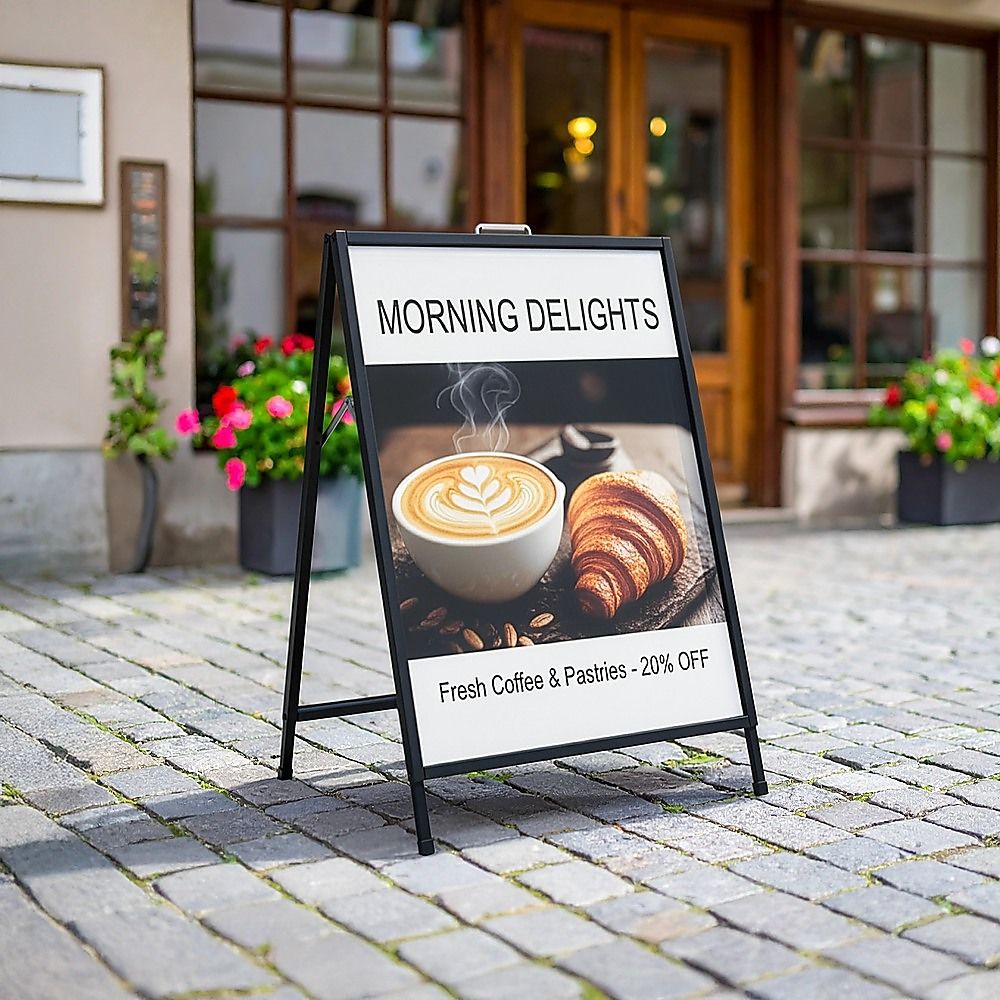 60x90cm A Frame Sign Portable Steel Sandwich Board Stand