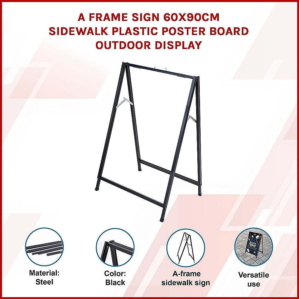 60x90cm A Frame Sign Portable Steel Sandwich Board Stand