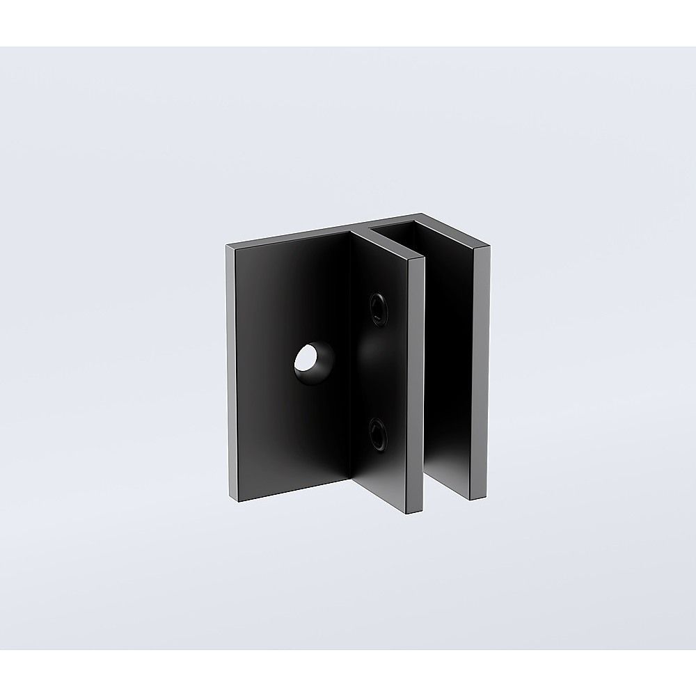 90cm Frameless Glass Bath Screen – Brass F-Brackets in Black for Stylish Bathroom Upgrade