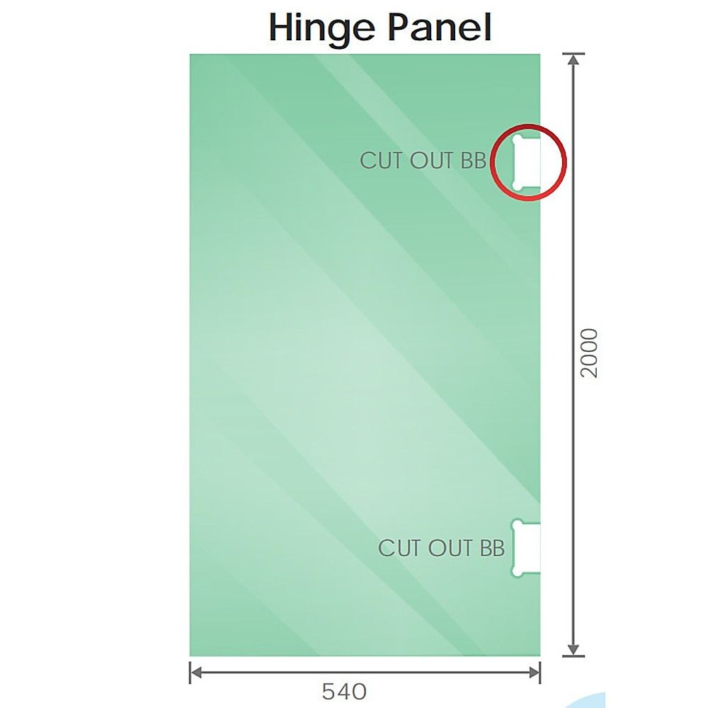 90cm Wall-to-Wall Frameless Shower Screen – Gold F-Brackets and Floor F-Bracket with SS Hinges & Square Knob Handle
