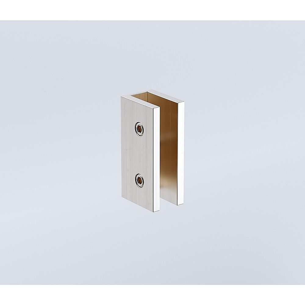 100cm Wall-to-Wall Frameless Shower Screen – Nickel U-Brackets and Floor U-Bracket with SS Hinges & Square Knob Handle