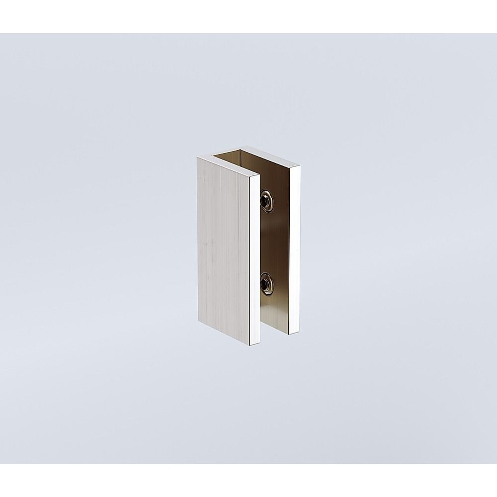 100cm Wall-to-Wall Frameless Shower Screen – Nickel U-Brackets and Floor U-Bracket with SS Hinges & Square Knob Handle