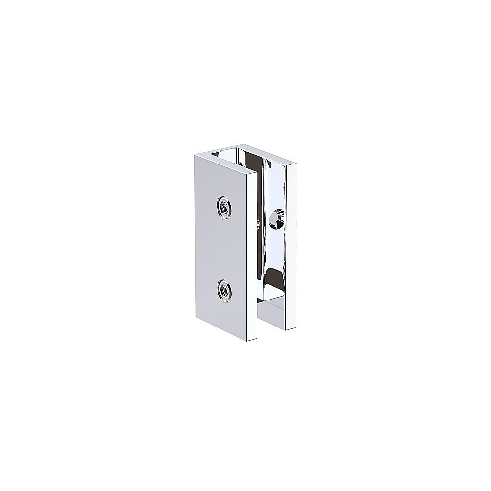 110cm Wall-to-Wall Frameless Shower Screen – Chrome U-Brackets with SS Hinges & Round Knob Handle