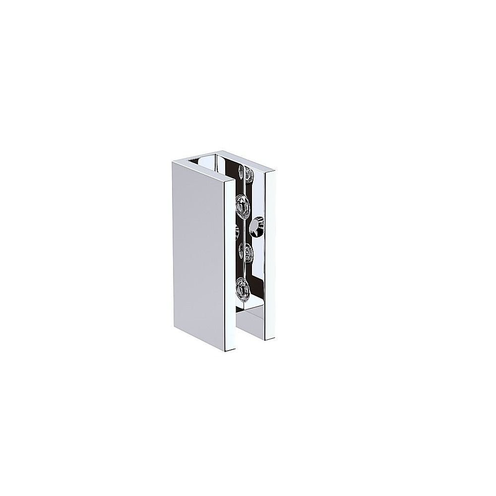 110cm Wall-to-Wall Frameless Shower Screen – Chrome U-Brackets and Floor U-Bracket with SS Hinges & Round Knob Handle
