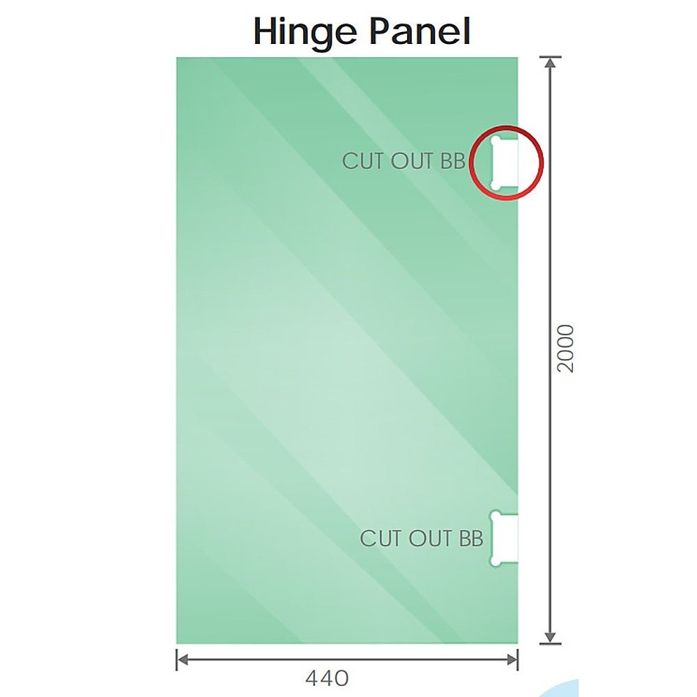 110cm Wall-to-Wall Frameless Shower Screen – Chrome F-Brackets with SS Hinges & Round Knob Handle