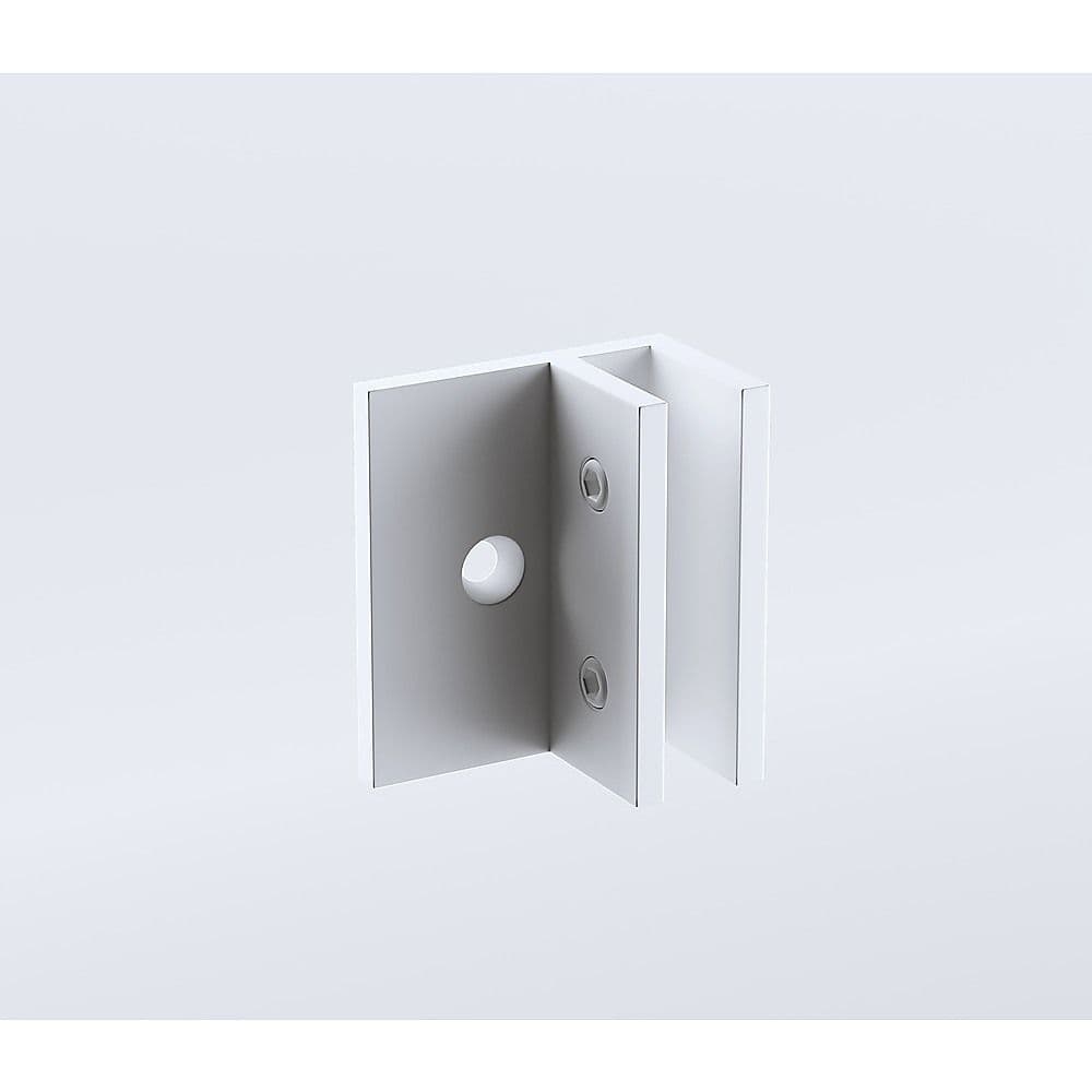 100cm Wall-to-Wall Frameless Shower Screen – White F-Brackets and Floor F-Bracket with SS Hinges & Square Double Pull Handle