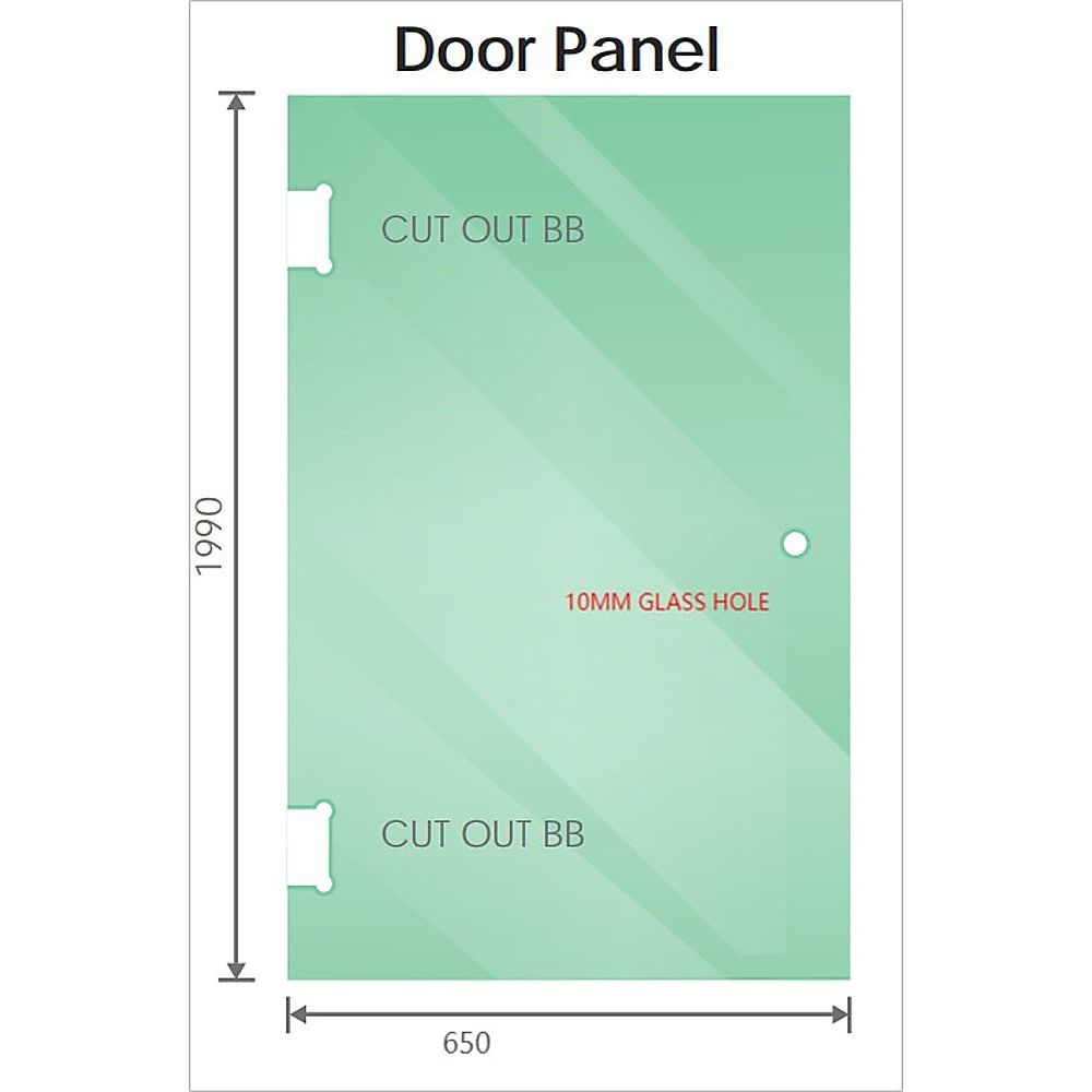110x80cm Corner Frameless Shower Screen with Gold F-Brackets and SS Hinges, Square Double Pull Handle