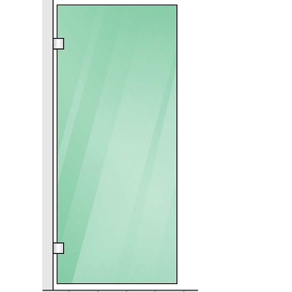90x90cm Corner Frameless Shower Screen with Gold F-Brackets and Brass Hinges, Square Knob Handle