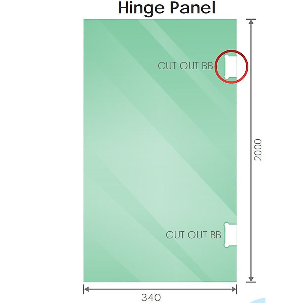 100x100cm Corner Frameless Shower Screen with Gold U-Brackets and Brass Hinges, Square Knob Handle