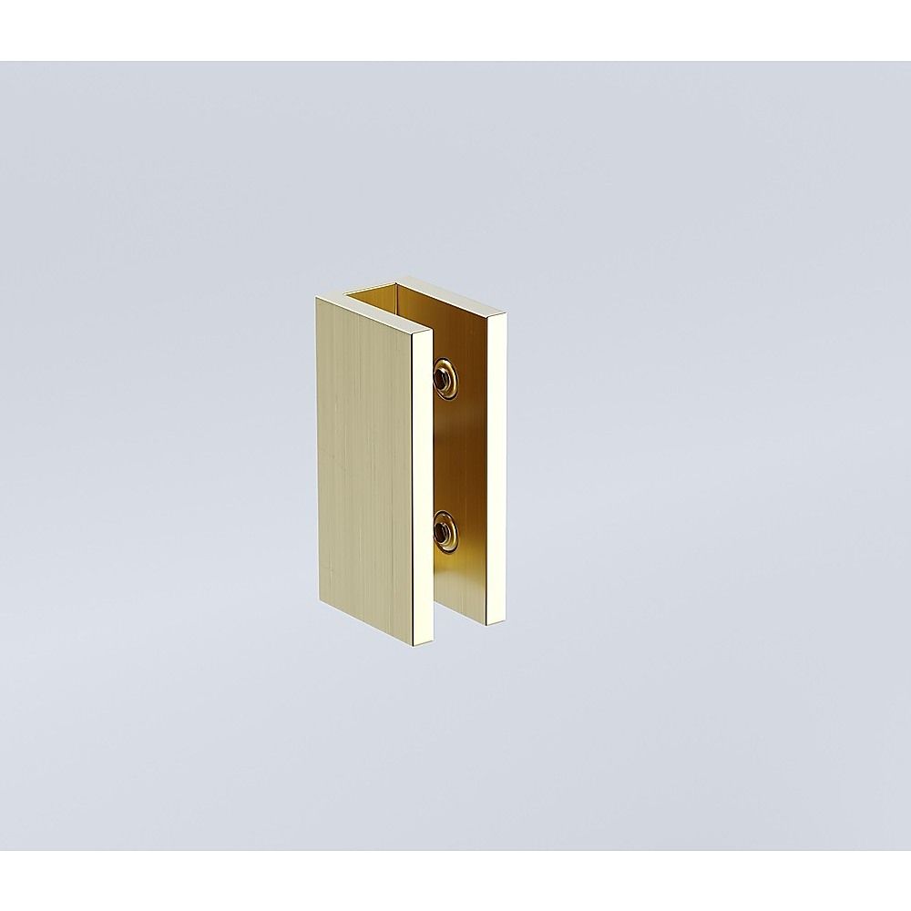 90x90cm Double Door Corner Shower Screen – Gold U-Brackets, Brass Hinges & Square Knob Handle