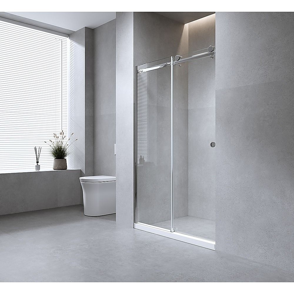 Frameless Glass Sliding Shower Door Hardware Rail Set Gold