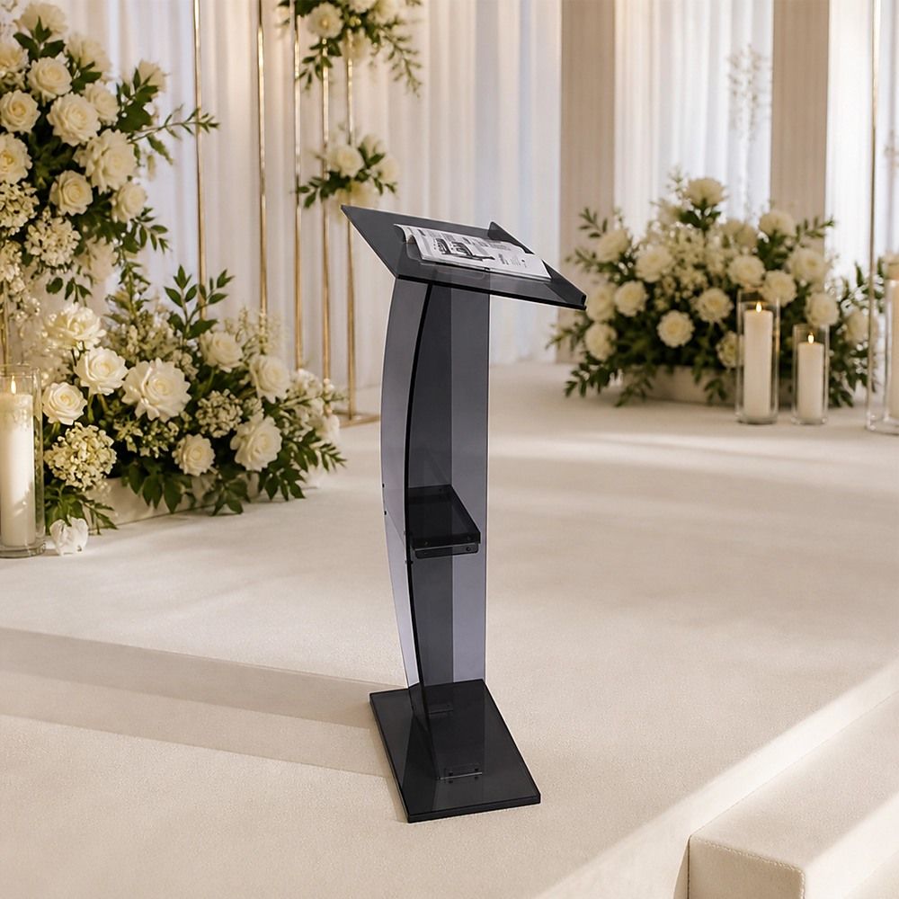 120cm Acrylic Podium Stand Black