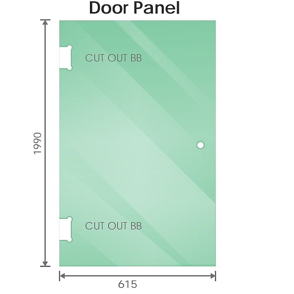 90cm Frameless Diamond Shower Screen – Nickel U-Brackets Detailing with Durable SS Hinges