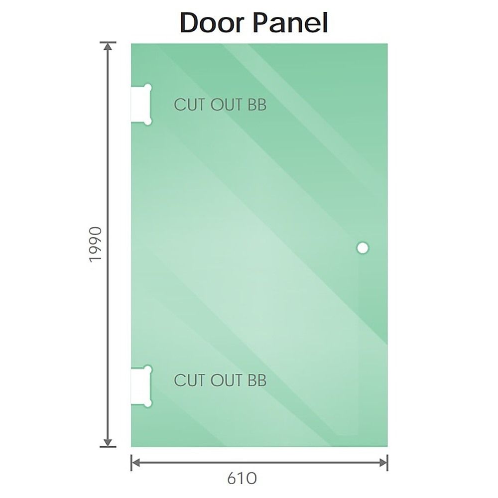 90cm Frameless Wall-to-Wall Shower Screen with Gold Brackets & Brass Hinges – U-Brackets and Floor U-Bracket