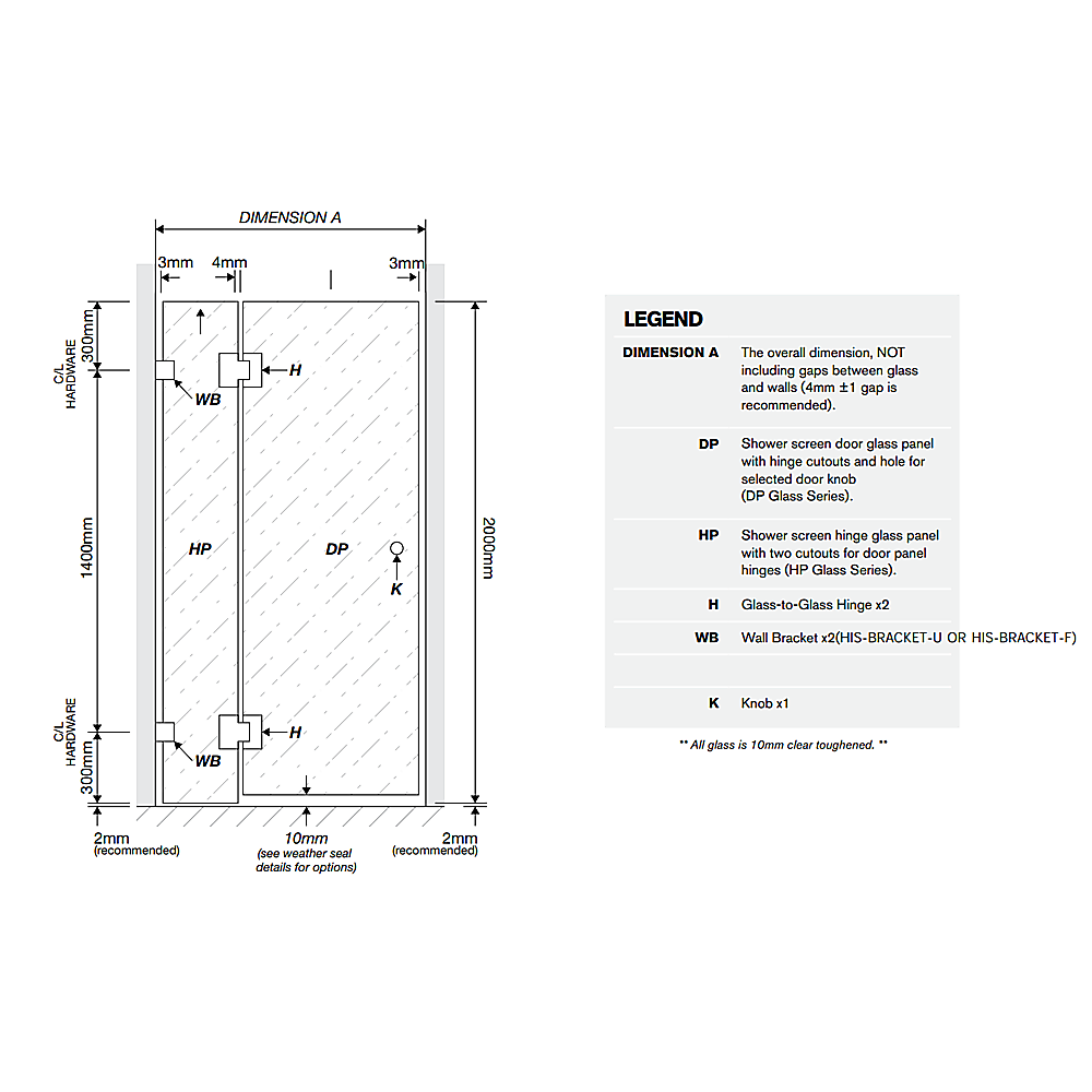 110x120cm Double Door Corner Shower with Nickel Channels and SS Hinges