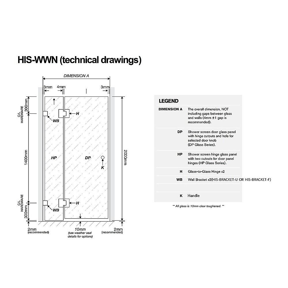 90x90cm Double Door Corner Shower – Nickel U-Brackets with Brass Hinges for Modern Bathrooms
