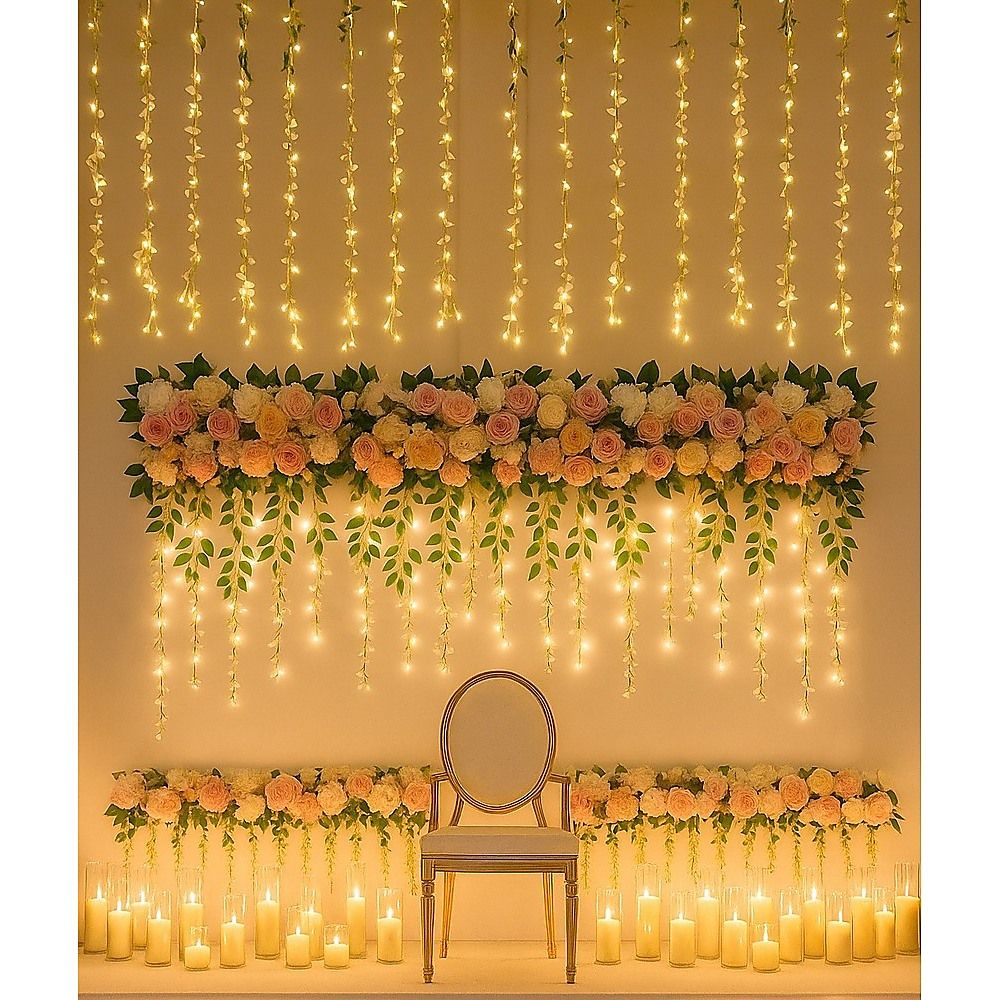 1M Artificial Flower Runner Arrangement Panel Wall Rose DIY Wedding Party Décor