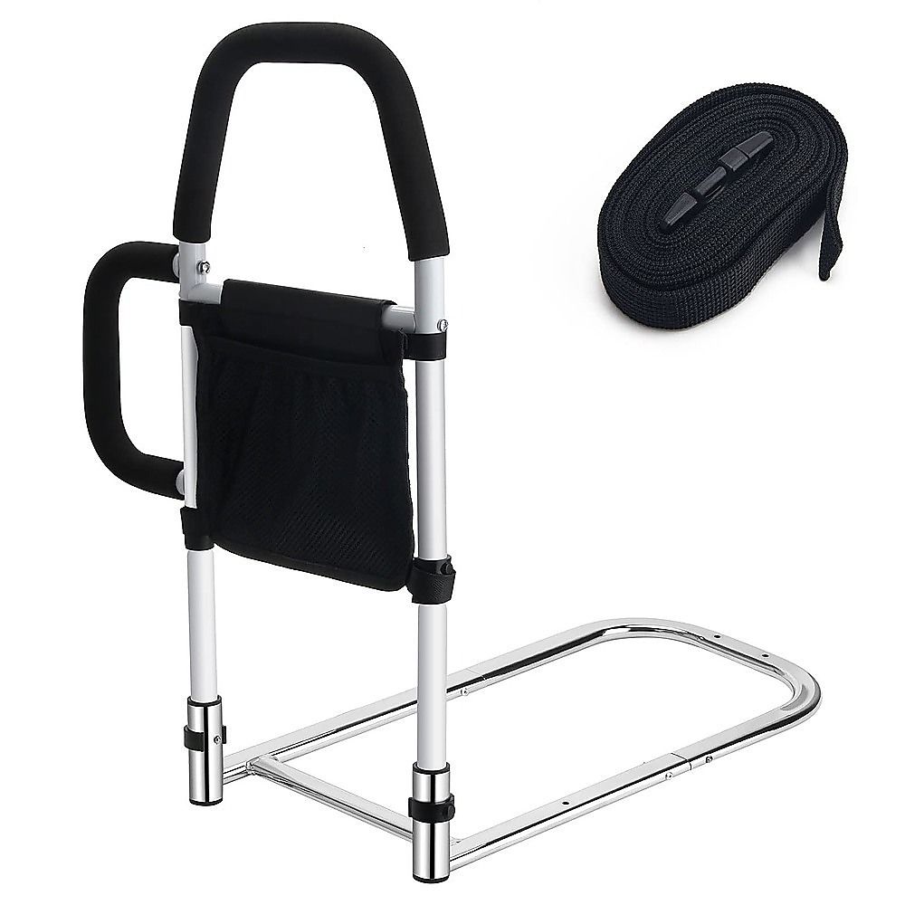 Adjustable Bed Rail – Bedside Handle with Storage Pocket & Safety Strap
