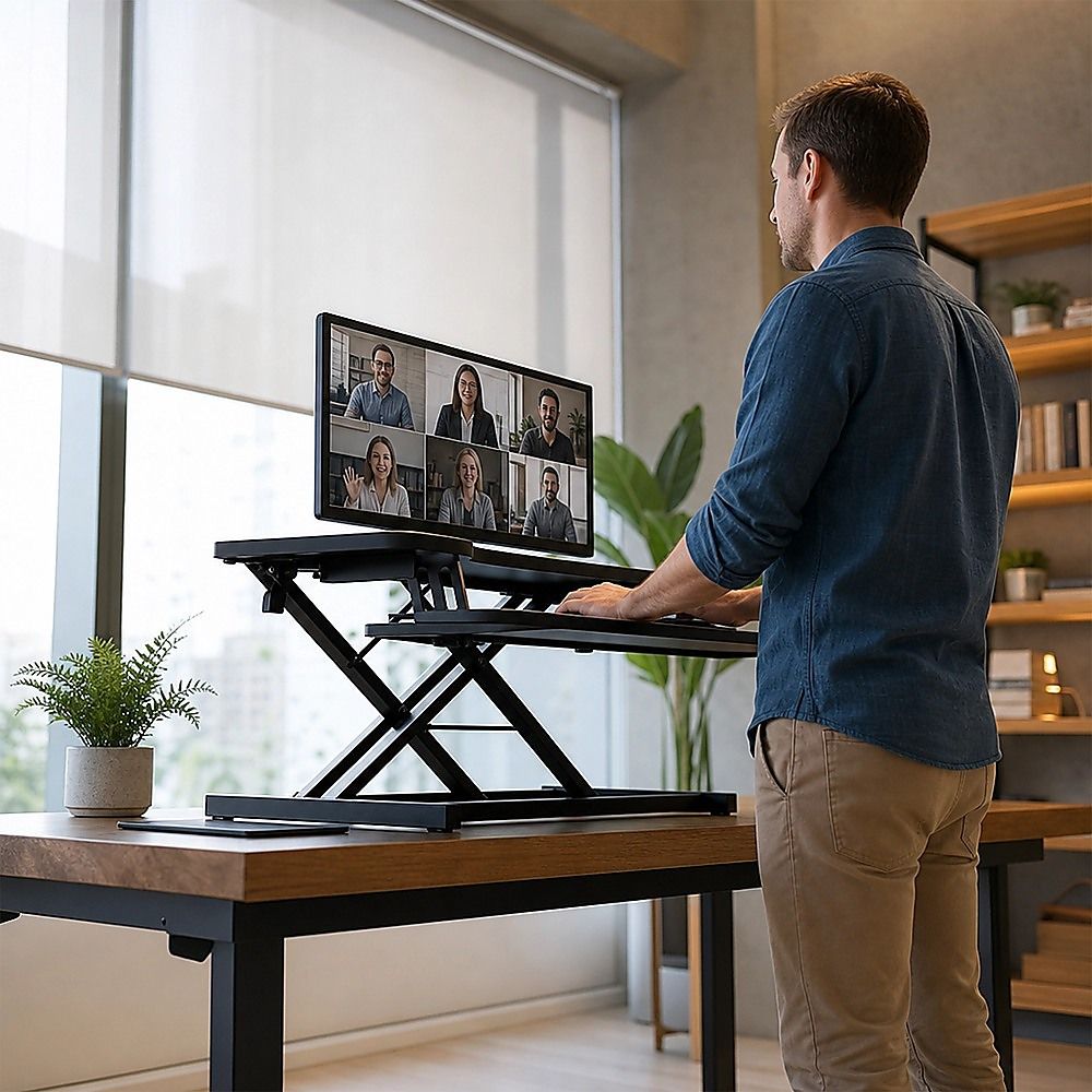 Ergonomic Standing Desk Converter Height Adjustable Sit Stand Workstation for Office Use