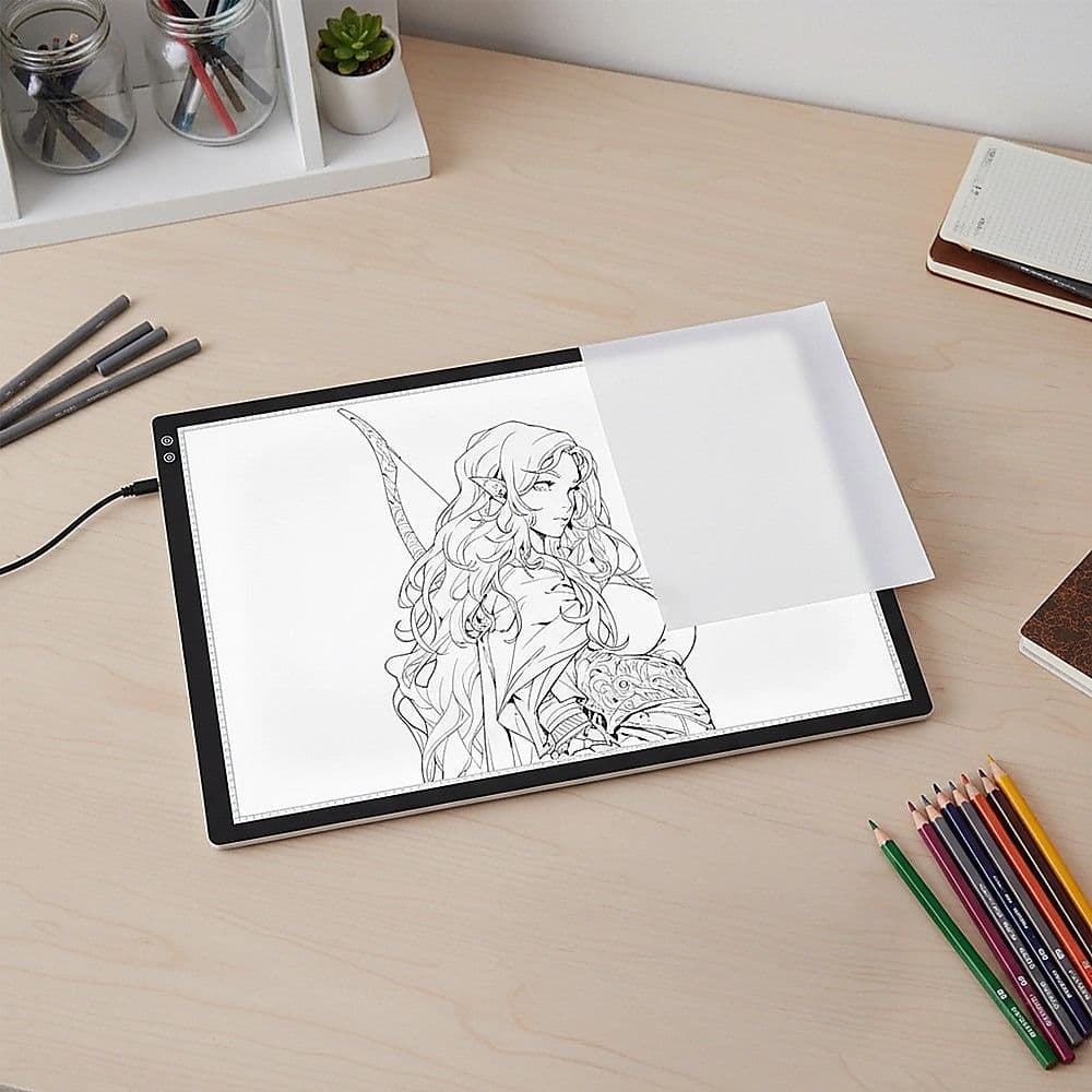 A2 LED Light Box for Drawing Calligraphy and Tracing Artists Pad with Three Colour Temperatures and Stepless Dimming