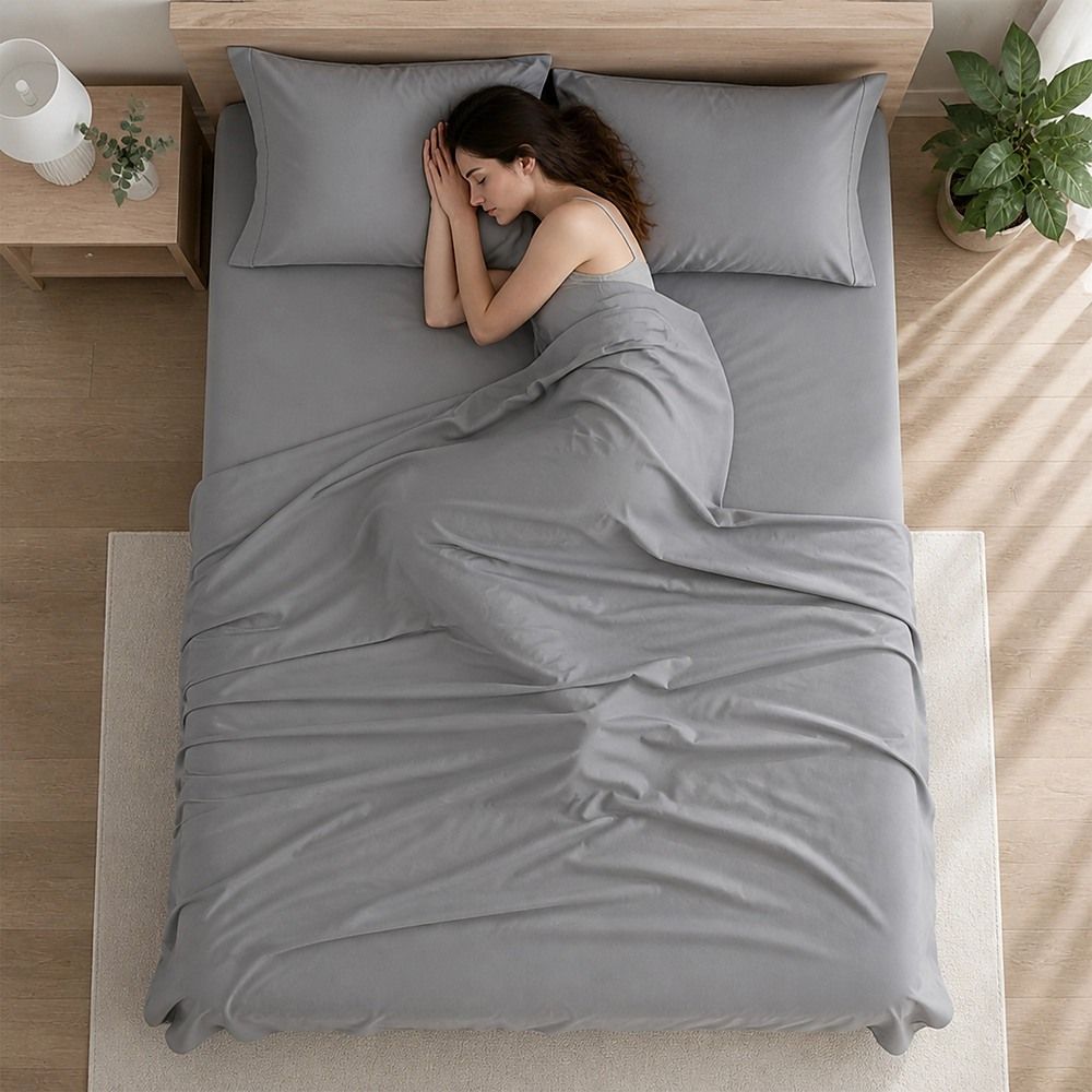 Queen Microfiber Sheet Set – Light Grey 4-Piece Set with Deep Pockets