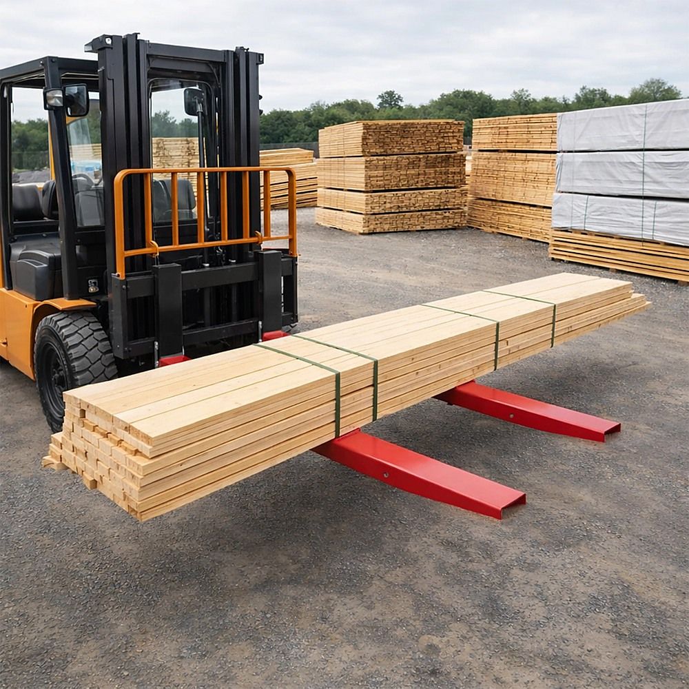 Heavy Duty Pallet Fork Extensions 184cm Carbon Steel Forklift Attachments with Safety Pins for Extended Load Handling