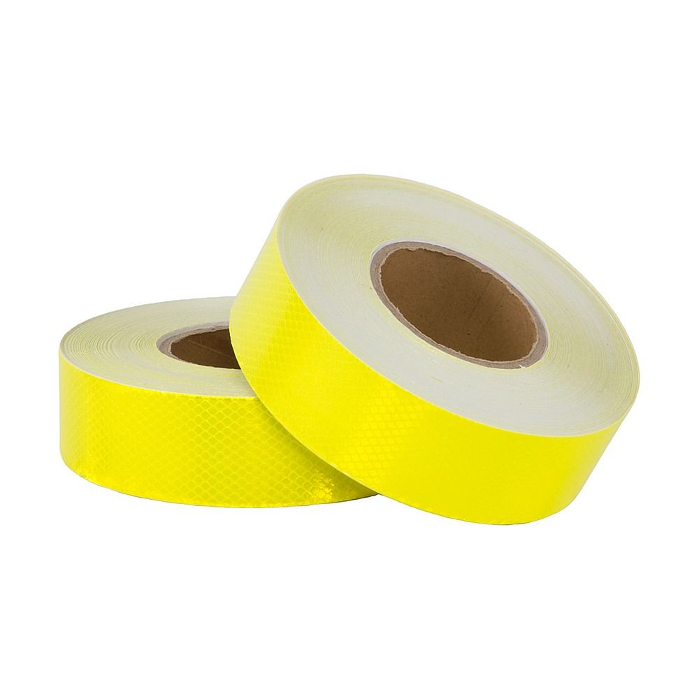 Reflective Tape Hi Vis Fluorescent Yellow 5cm x 50m Adhesive Safety 2 Pack