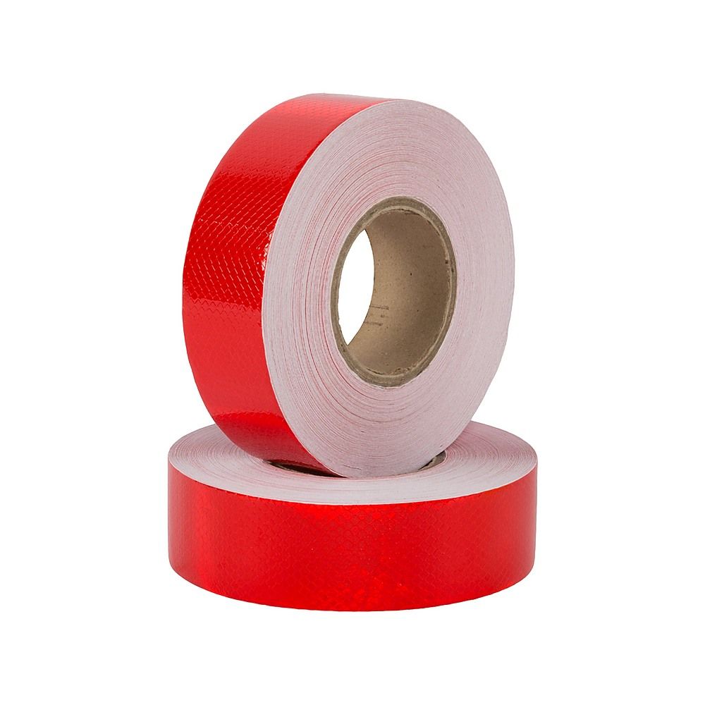 Reflective Tape Hi Vis Fluorescent Red 5cm x 50m Adhesive Safety 2 Pack