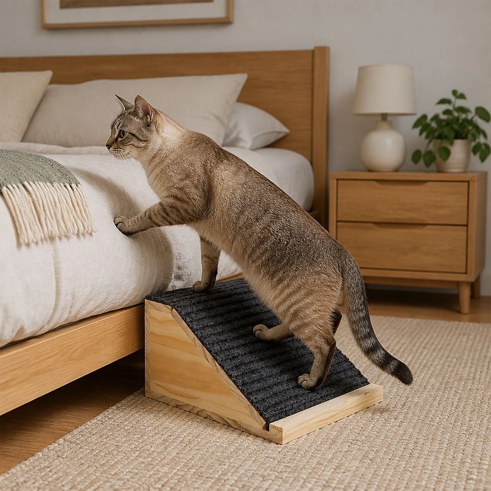 Wooden Pet Ramps with Non-Slip Gentle Slope for Dogs & Cats 2 Pack