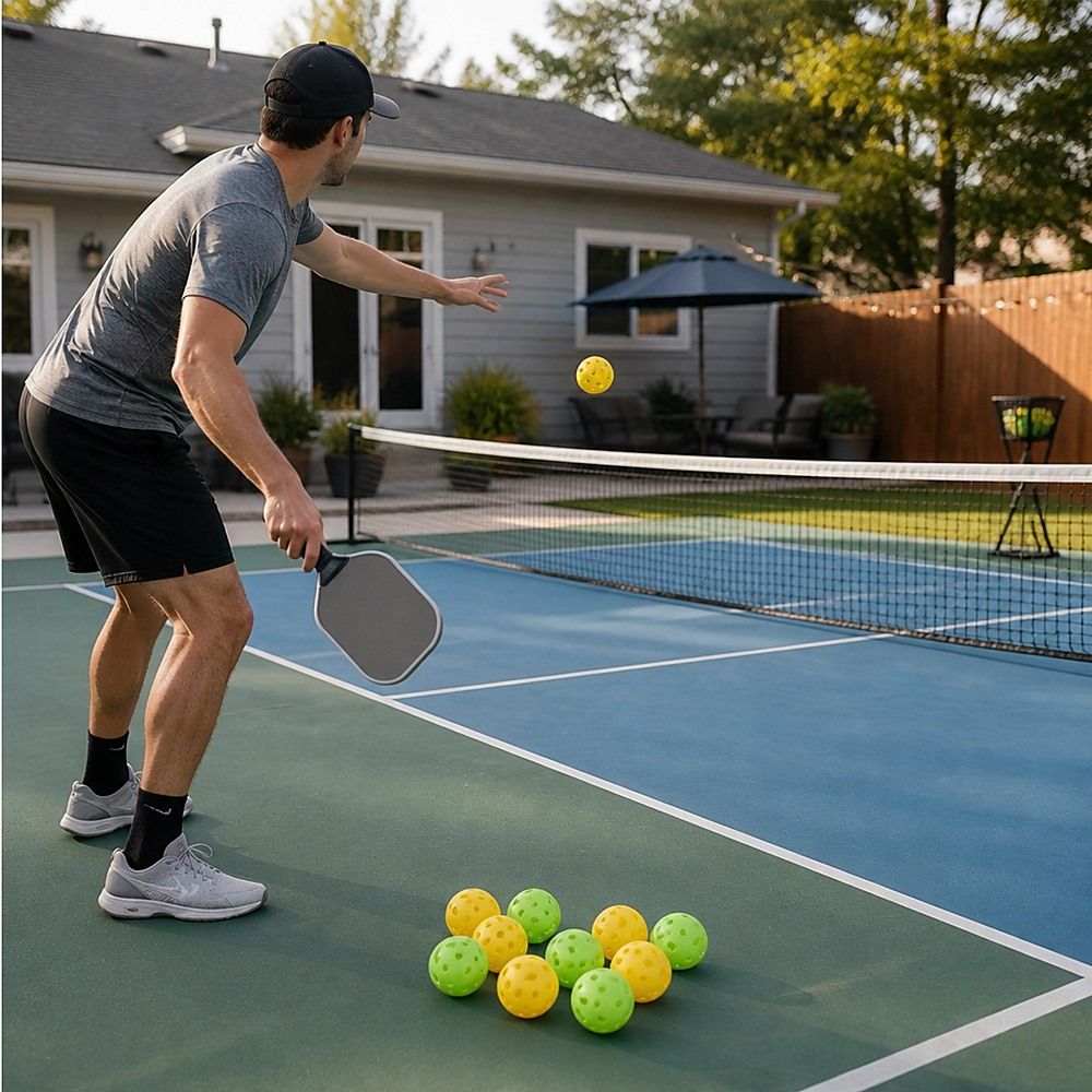 12PCS Outdoor Pickleballs Set 40 Hole Pickle Balls for Court & Backyard Play