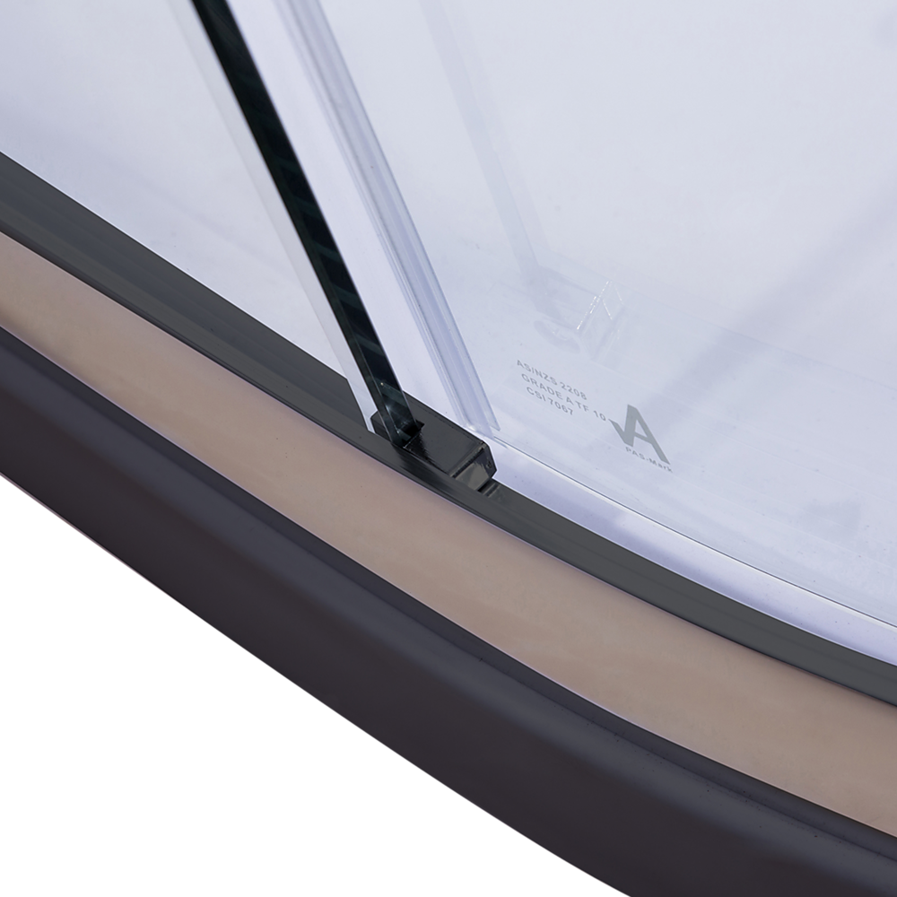 90x90cm Rounded Curved Shower Base in White, 450mm Radius