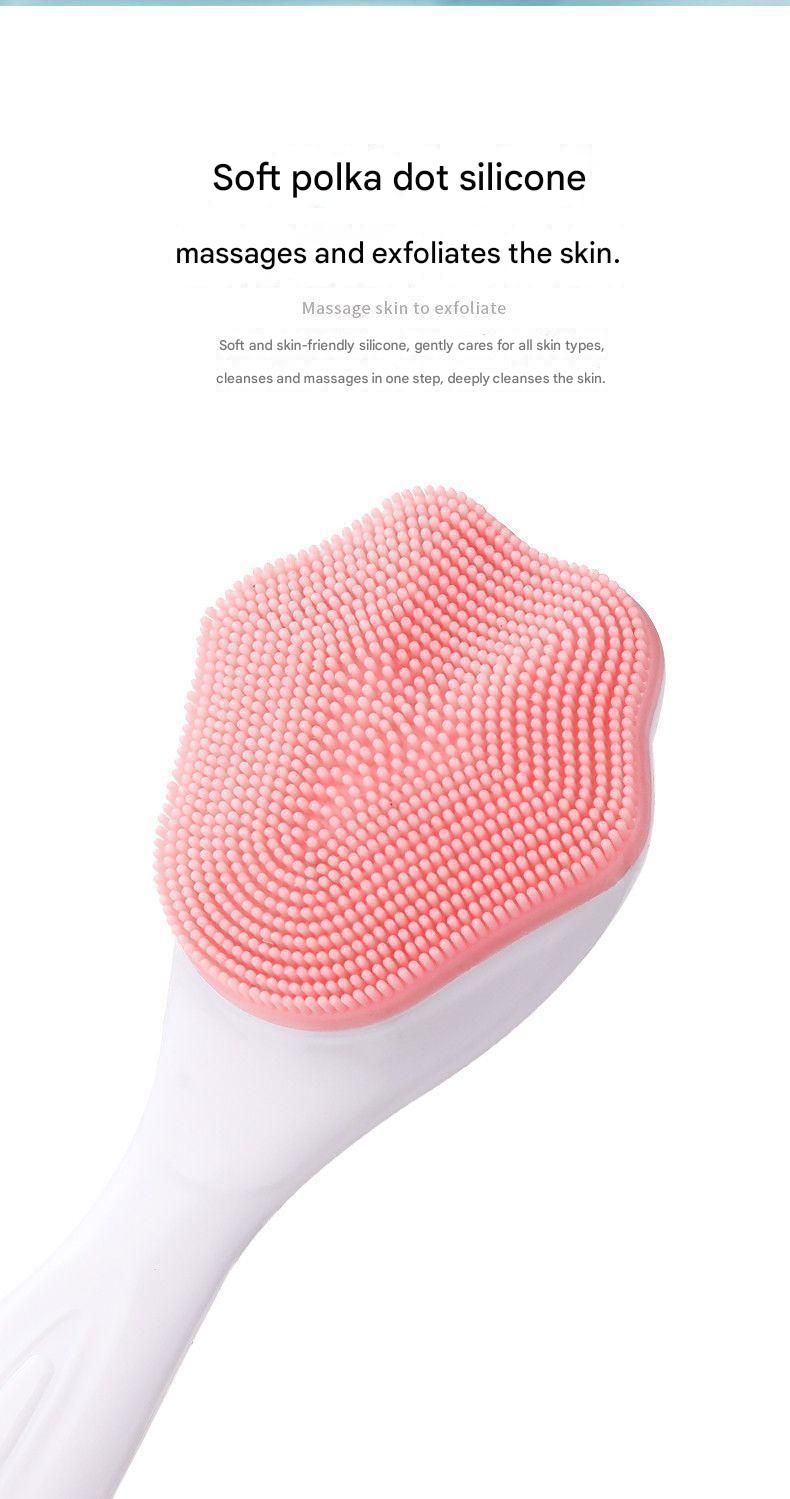Green Silicone Cat Paw Face Brush - Long Handle Manual Facial Cleanser for Deep Pore Cleaning, Exfoliating & Massaging - Soft Bristles for Blackhead Removal, Gentle on Skin, Travel Friendly