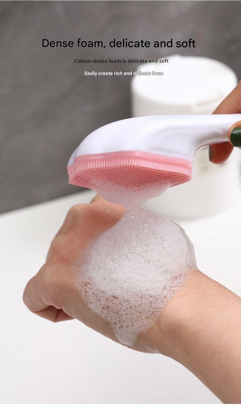 Green Silicone Cat Paw Face Brush - Long Handle Manual Facial Cleanser for Deep Pore Cleaning, Exfoliating & Massaging - Soft Bristles for Blackhead Removal, Gentle on Skin, Travel Friendly