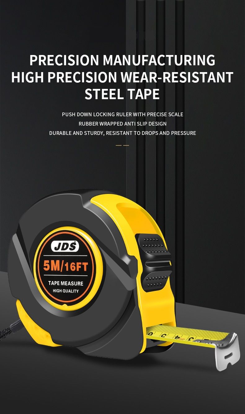 10M Heavy Duty Steel Tape Measure - Metric & Imperial Dual Scale - High Carbon Steel Blade, Anti-Slip ABS+TPR Casing, Push-Button Lock, Wear-Resistant for Construction & DIY