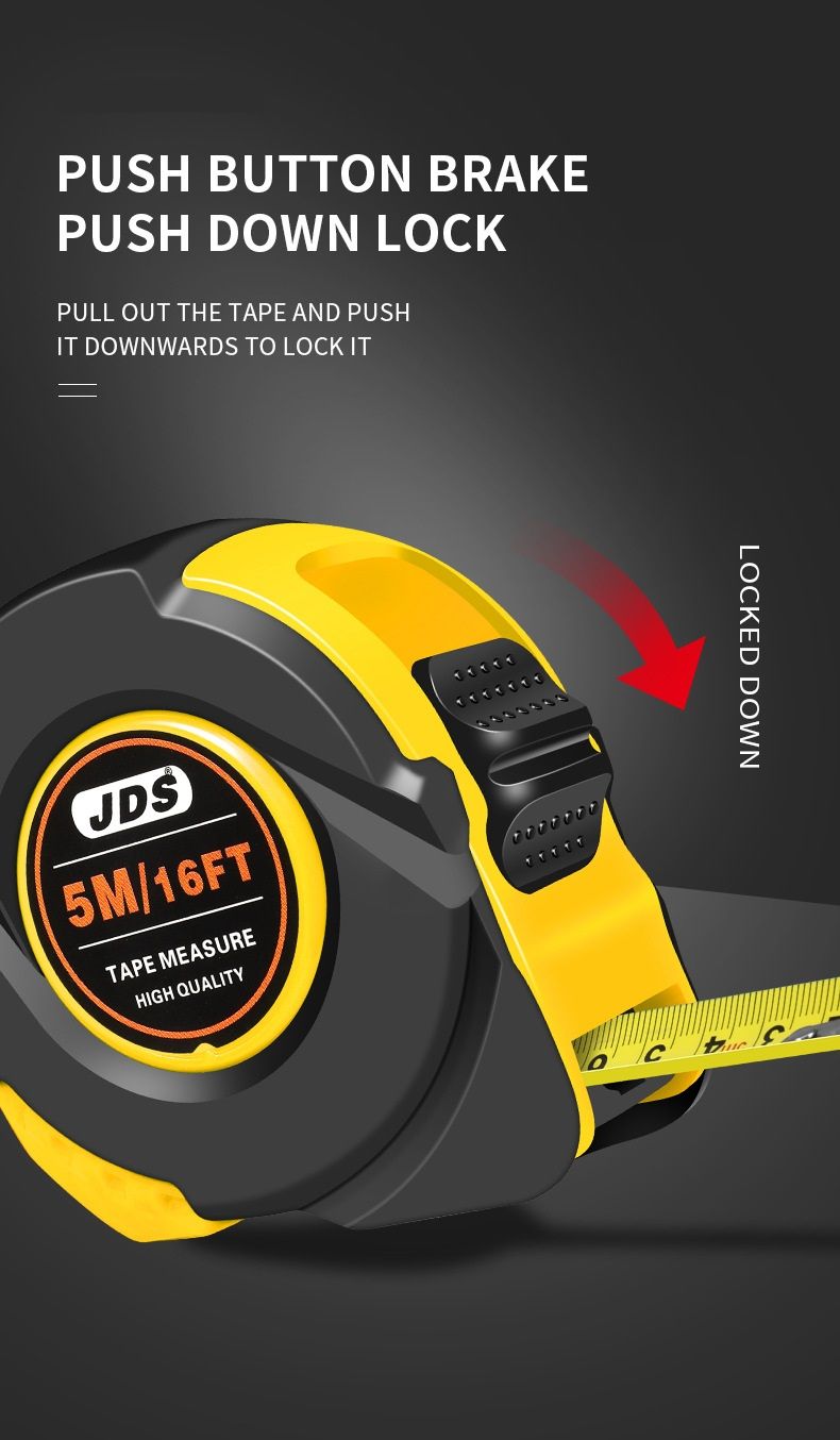 10M Heavy Duty Steel Tape Measure - Metric & Imperial Dual Scale - High Carbon Steel Blade, Anti-Slip ABS+TPR Casing, Push-Button Lock, Wear-Resistant for Construction & DIY