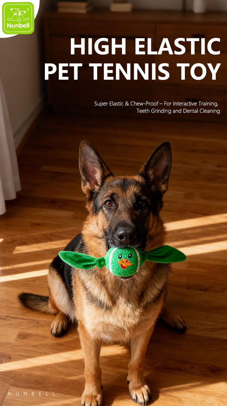 3-Piece Set High Elastic Pet Tennis Toy - Chew-Resistant Dog Ball with Plush Animal Designs for Interactive Play, Teeth Grinding & Dental Cleaning, Synthetic Fiber & Rubber, 80g Lightweight, Ideal for Small to Large Dogs-Designs: Duck and Owl and P