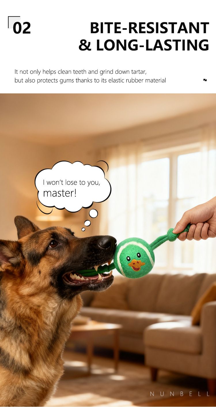 3-Piece Set High Elastic Pet Tennis Toy - Chew-Resistant Dog Ball with Plush Animal Designs for Interactive Play, Teeth Grinding & Dental Cleaning, Synthetic Fiber & Rubber, 80g Lightweight, Ideal for Small to Large Dogs-Designs: Duck and Owl and P