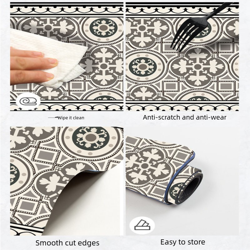 Diatom Mud Kitchen Counter Mat - Quick Dry Absorbent Non-Slip Draining Pad for Sink Benchtop 50cm x 80cm(Deep affection)