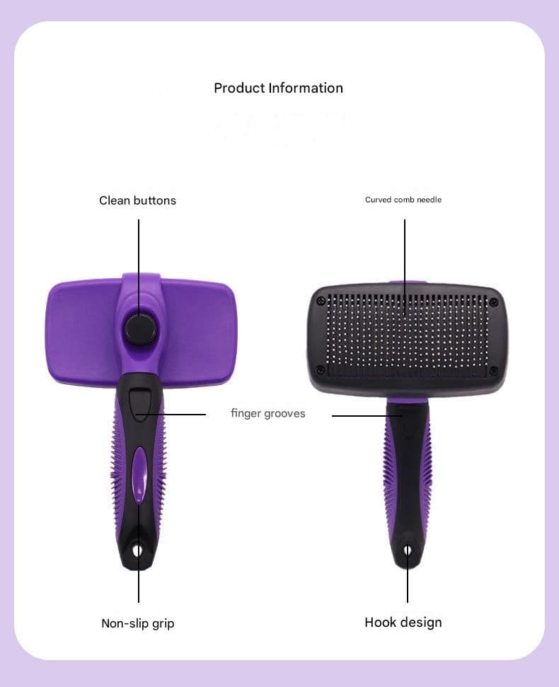 Large Self-Cleaning Deshedding Brush for Cats and Dogs in Yellow
