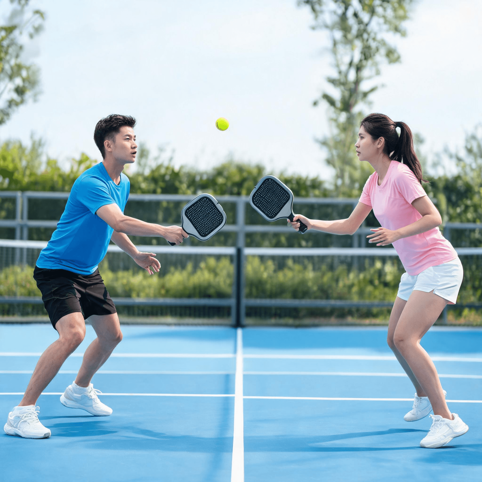 Pickleball Balls Set 40 Hole Design Indoor Outdoor Durable 6 Piece Green