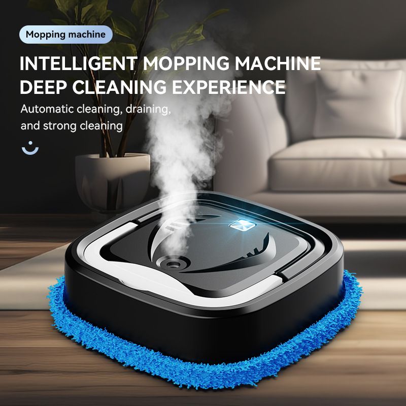 White P6 Smart Robotic Mop and Floor Cleaner for Full Home Cleansing – High Power, Wet & Dry Dual Use, Obstacle Sensing, Spray Humidifier, 2.5H USB Rechargeable Long Battery Life and 8cm Low-Profile Body, Large 25X 25CM Advanced Mopping Pad (EOFY Pro